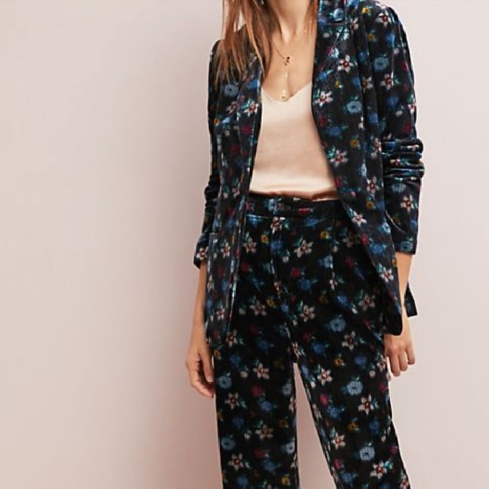 NWT Anthropologie Velvet Floral Bloom Jacket - Picture 5 of 8